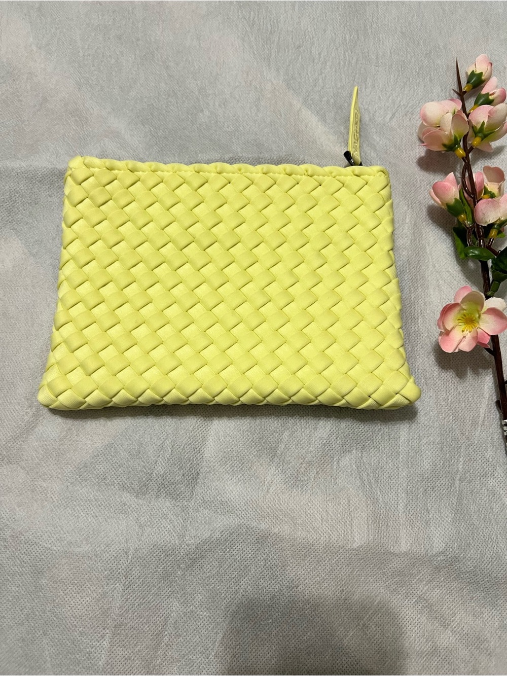 Naghedi Woven Yellow Pouch in EUC